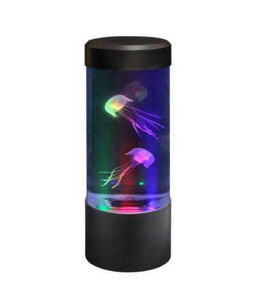 Lightahead LED Mini Desktop Jellyfish Lamp with Color Changing Light Effects. A Sensory Synthetic Jelly Fish Tank Aquarium Mood Lamp. Excellent Gift 8.7 inch