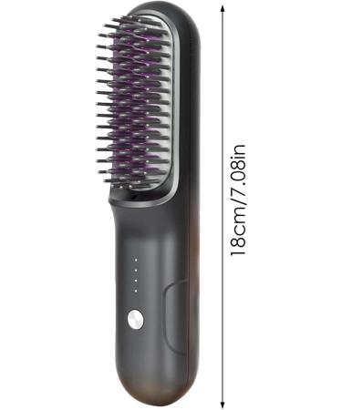 Hair Straightener Brush & Comb - Nano Heating for All Hair Types - Double Anion Technology - Mini Ionic Hot Straightening Tool (Black 2-PC - Buy Online on GoSupps.com