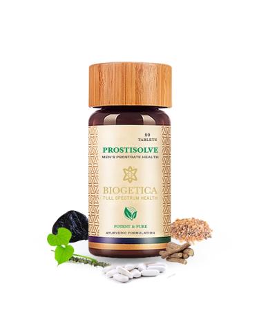 Biogetica Prostisolve Herbal Supplement with Gokshura and Shatavari - Non-GMO - 100% Vegan Ayurveda Supplement - 80 Tablets