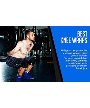 RIMSports Knee Wraps for Weightlifting & Squats - Ideal Elastic Support for Men and Women - 80 inches Black - Buy Online on GoSupps.com