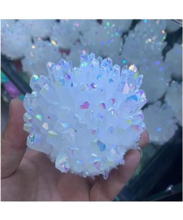 Natural Crystal Cluster Plated White Crystal Cluster Reiki Stone Crystal Tip House Decorative Specimens Crude Mine Full of Texture 1pc - Buy Online on GoSupps.com