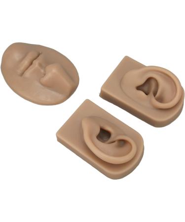 Pilipane Professional 3D Silicone Nose Mouth & Ear Piercing Practice Model - Dark Skin Color | Ideal for Piercers & Artists - Buy Online on GoSupps.com