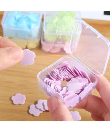 Buy 100Pcs Purple Mini Travel Soap Paper Sheets - Flower Shape Disposable Hand Wash Flakes for Clean Hands - International Shipping Available - Buy Online on GoSupps.com