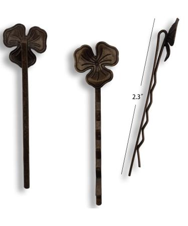 Retro Leaf Hair Pins Set - 20PCS/10Pairs Vintage Bronze Bobby Pins for Women and Girls - Buy Online on GoSupps.com
