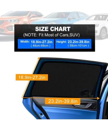 Pemotech Car Window Shades - UV Sun Protection for Kids, Adults, and Pets - Large Size (39.8 x 27.2) - Fits 98% of Cars - Buy Online on GoSupps.com