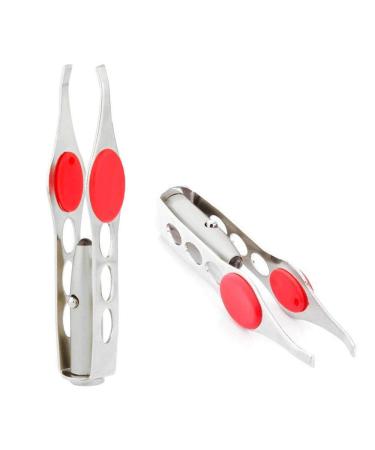 LHKJ LED Tweezer Women Eyebrow Clip with Spotlight LED Tweezers with Light Professional Tool LED Light Stainless Steel Eyebrow Tweezer Hair Removal Makeup Tools
