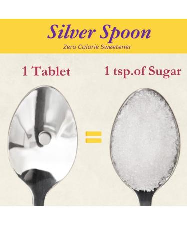 Sugar Substitute Sweetener Tablets Bundle Includes : 3 x Silver Spoon Sweetener Tablets (400 pack) Zero Calorie Bundled with: 1 x Little Spoon Stainless Coffee Spoon (Tea Spoon) by Donny & Dev - Buy Online on GoSupps.com