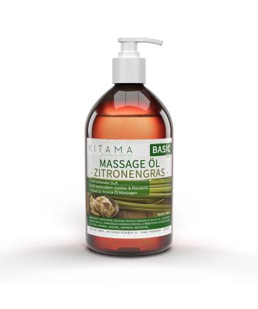 KitaMa massage oil aroma lemon grass - body oil for massages - care oil - aroma oil - nourishing relaxation oil - Thai - 500ml Lemongrass 500 ml (1 Pack)