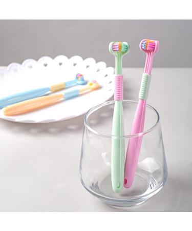 Yusseqdd Sensory Toothbrush for Gentle Dental Care | Triple Head Pink Toothbrush for Adults & Kids | Effective Oral Hygiene Tool - Buy Online on GoSupps.com