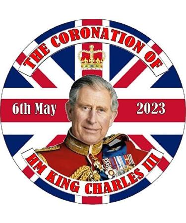 King Charles III Coronation Edible Icing 7.5" Round Cake Topper Decoration