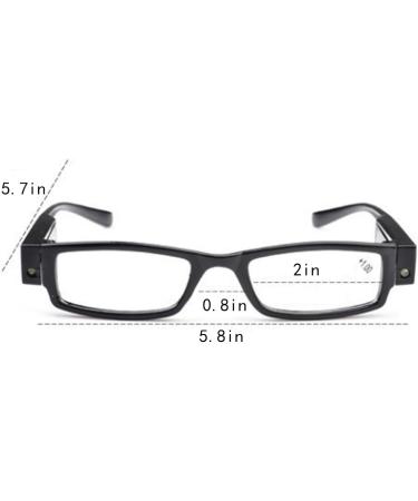 Multi Strength Reading Glasses +4.00 | Nighttime Reader Glasses with Dual LED Lights | Compact Full Frame Eyewear for Clear Vision - International Shipping Available - Buy Online on GoSupps.com