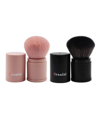 Vsaidi Precision Blush Kabuki Brush Set for Liquid Foundation, Cream, Powder, and Concealer (Black) - Buy Online on GoSupps.com