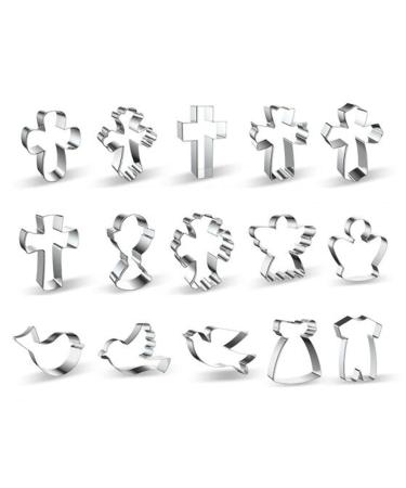 Set of 15 religious cross cookies, Christian cookies, fondant cookies