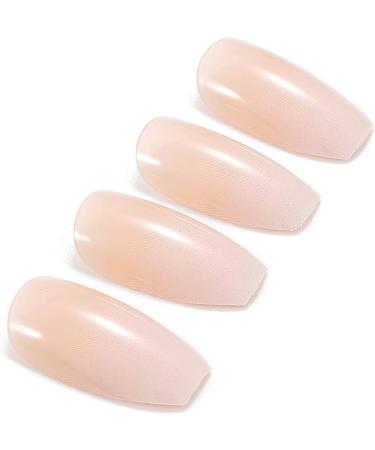 Brishow Short Fake Nails Peach Gradient Ballerina - 24pcs Full Cover Acrylic Stick on Nails for Women and Girls - Buy Online on GoSupps.com
