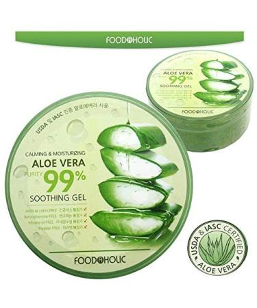 FOOD A HOLIC Calming Aloe Vera Soothing Gel 300ml - 99% Purity | Korean Cosmetics - Buy Online on GoSupps.com