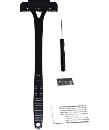 Premium Men's Body Hair Cutter - Long Handle Back Razor for Fast Trimming - Portable & Foldable - K Black - Buy Online on GoSupps.com