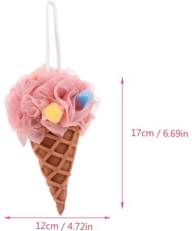 Milisten Infant Bath Sponge 2Pcs Ice Cream Loofah Sponge - Exfoliating Body Scrubber for Men Women Kids - 17x12x12cm - Light Yellow Pink - Buy Online on GoSupps.com