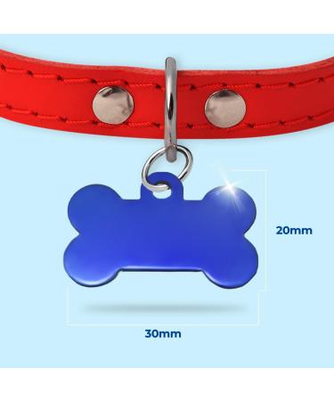 Personalized Bone-Shaped Pendants for Dogs & Cats | Ibera Gifts - Custom Engraved Collars in Blue with Hearts - Buy Online on GoSupps.com