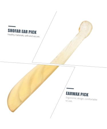 Healeved Croissant Ear Pick & Shofar Ear Wax Picker - 2 Pcs Ear Cleaning Tool Set | Light Yellow, 11.5x1.2x0.3cm - Buy Online on GoSupps.com
