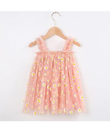 PythJooh Baby Girl Tulle Dress with Butterfly Wings | Toddler Princess Dress for 0-4 Years | Daisy Pink | 12-18 Months - Buy Online on GoSupps.com