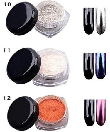 Glitter Chrome Nail Powder 12 Colors Glitter Nail Art Kit Dip Powder Magic Effect Dust Twinkle Nail Art Powder - Buy Online on GoSupps.com