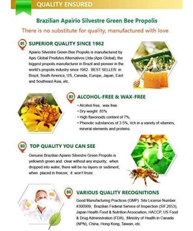 Apiario Silvestre Brazilian Green Bee Propolis Liquid Glycolic Extract - 3 Bottle Pack - Immune Support for Cold Symptoms - Official Distributor - Non-Alcoholic, Wax-Free, Sugar-Free - Buy Online on GoSupps.com