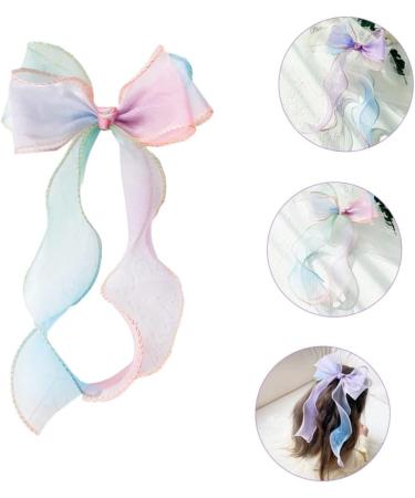 minkissy 1pc Streamer Hairpin Double Hair Bows Hair Barrettes for Kids Hair Bowknot Barrette Hairpin Decor Girl Baby Hair Clip Baby Tiara Party Hair Decoration Fabric Big Bow Miss Hair Ring - Buy Online on GoSupps.com