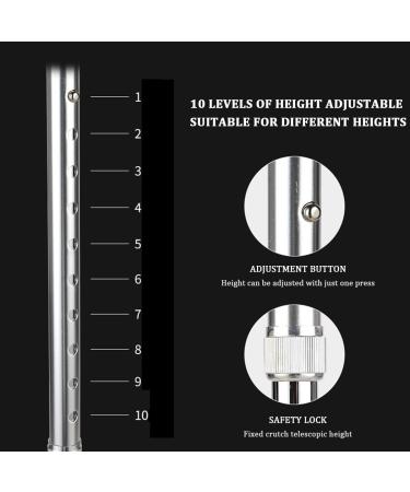 Ergonomic Forearm Crutches for Adults Open Full Cuff Adjustable Length High Density Sturdy Aluminum - Buy Online on GoSupps.com