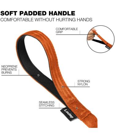 Loutep 20m Dog Training Line - Durable Orange Nylon Leash with Padded Handle & Robust Hook | Long Leash for Obedience Training - Buy Online on GoSupps.com