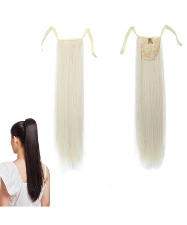 prinfantasy Ponytail Clip In Hair Extensions White Wig Straight Silky One Piece Long Hairpiece For Women GBMW042 GBMW042 22 inch - Buy Online on GoSupps.com
