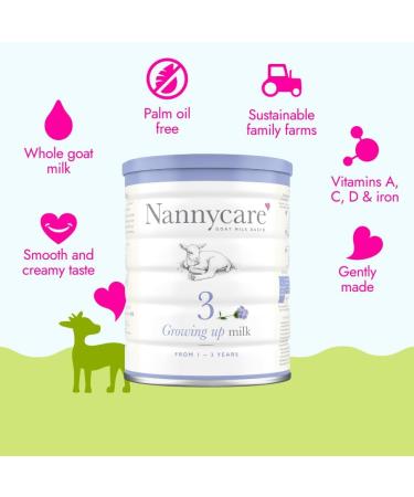 Nannycare Stage 3 Goat Milk Growing up Formula for 1-3 years Nutritionally Tailored Goats Milk Powder with Vitamin D Sources of Vitamin C & Calcium - 31.7 Oz - Pack Of 2 - Buy Online on GoSupps.com