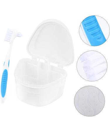 Lurrose Prosthesis Care Box | Cleaning Brush & Storage for Dentures | 8x7.5cm Oral Care Solution - Buy Online on GoSupps.com