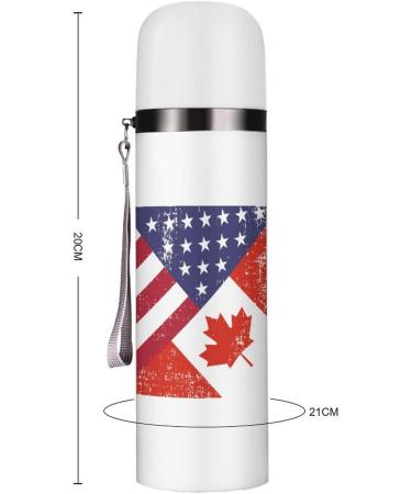 Retro America Canada Flag Insulated Water Bottle 19 OZ Stainless Steel Travel Mug For Drink Sports Camping Hiking Outdoors - Buy Online on GoSupps.com
