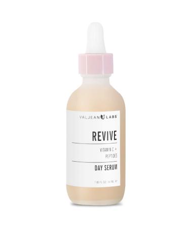 Valjean Labs Revive Day Facial Serum | Vitamin C + Peptides | Helps to Brighten and Even Skintone  Smooth and Tone | Cruelty Free  Vegan  Made in USA (1.83 fl oz)