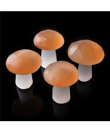 Natural Selenite Mushroom Figurine Hand Carved Quartz Polished Mushroom Crystal Stone Crafts Home Decoration Gift Full of Texture Rose - Buy Online on GoSupps.com