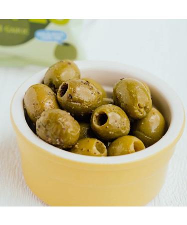 OLOVES Green Greek Pitted Olives | Basil & Garlic | Vegan, Kosher, Gluten Free, Keto Friendly | Fresh & All Natural Low Calorie Healthy Snack (30 Pack, 1.1oz Bags) - Buy Online on GoSupps.com