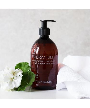 RainPharma Skin Wash Geranium 1000 ml Skin care Shower gel 1 Pump per Wash Good for 1 Year - Buy Online on GoSupps.com