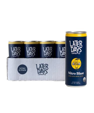 LATER DAYS COFFEE | Nitro Blast | Nitro Cold Brew Coffee | Organic & Non-GMO Ingredients | No Sugar Added & No Dairy | Creamy and Smooth Ready to Drink Cold Brew Coffee - 8 Fl Oz (12PK)