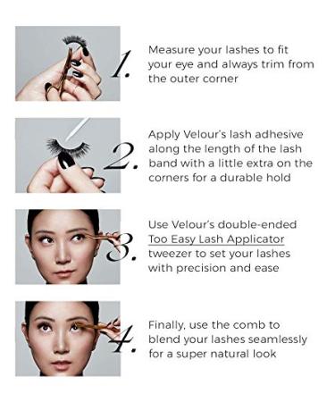 Velour Too Easy Gold Stainless Steel Lash Applicator | Double Ended Tool with Built-In Comb for Effortless False Lash Application - Buy Online on GoSupps.com