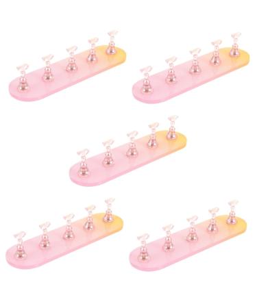 Beaupretty 5 Sets Nail Practice Holder Nail Stands for Nail Painting Creative Nail Display Training Creative Nail Racks Nail Racks for Nail Painting Nail Art Manicure Fixture Plastic Magnetic