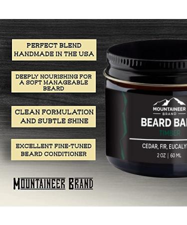 Mountaineer Beard Balm for Men | All-Natural Leave-In Conditioner | Moisturizes Dry Skin | Hydrates & Softens Beard | Timber Scent 2oz - Buy Online on GoSupps.com