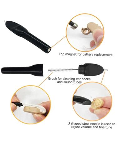 Portable Ear Wax Removal Kit - 10pcs Set with Magnetized Brush, Earmold Cleaner & Screwdriver for Home and Shop - Buy Online on GoSupps.com