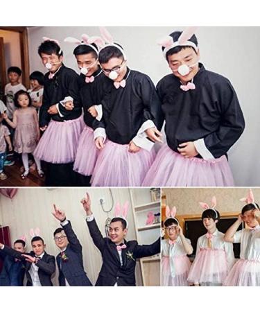 Rabbit Ears Headband Bunny Costume 3 Sets Rabbit Ears Headband and Tail Bow Tie for Adult Children Cosplay Christmas Carnival Party - Buy Online on GoSupps.com