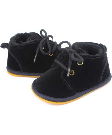 LACOFIA Baby Winter Shoes - Infant Anti-Slip Lace-up Booties (12-18 Months, Black) - Buy Online on GoSupps.com