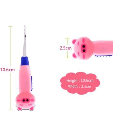 Animal Character Ear Wax Removal Tool with LED Light - 4 Pcs Set for Kids, Baby, and Adults (Random Character Design) - Buy Online on GoSupps.com