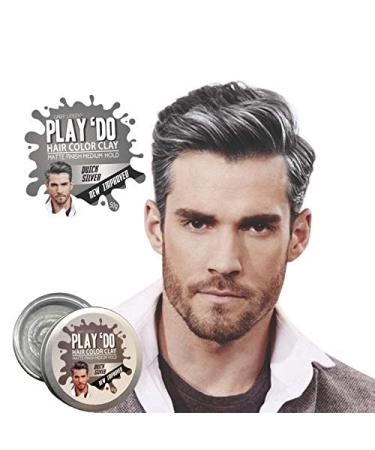 Play Do Temporary Hair Color - Gray Hair Wax & Clay for Men | Silver Hair Pomade | 1.8 oz - Buy Online on GoSupps.com