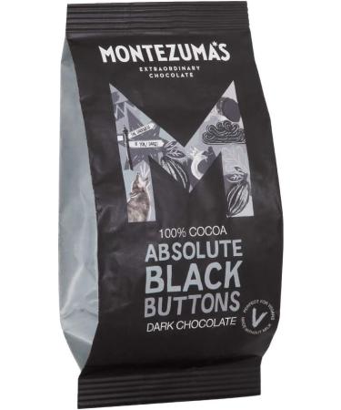 Montezuma's Absolute Black 100% Cocoa Dark Chocolate Buttons 180g - Gluten Free & Vegan (Pack of 1) - Buy Online on GoSupps.com