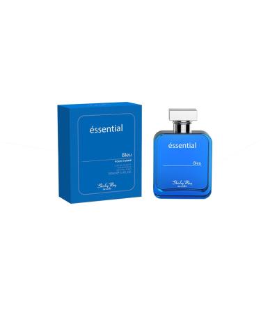 Essential Bleu for Men EDT - Eau De Toilette 100ML (3.4 oz) | Arabian Perfumery | Fresh and Citrusy Top Notes with Base Notes of Musk and Wood | Everyday Essential | by Shirley May Perfumes Fresh Citrus - Buy Online on GoSupps.com