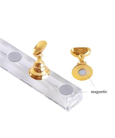 Acrylic Nail Display Stand Set - Training Fingernail Holder for Manicure Tools (Gold & Silver) | Perfect for Salons & DIY - Buy Online on GoSupps.com