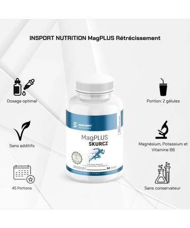 INSPORT Nutrition - MagPLUS Shrinkage - Magnesium Potassium and Vitamin B6-90 Vegetable Capsules - 45 Serving - Pure Composition - Buy Online on GoSupps.com